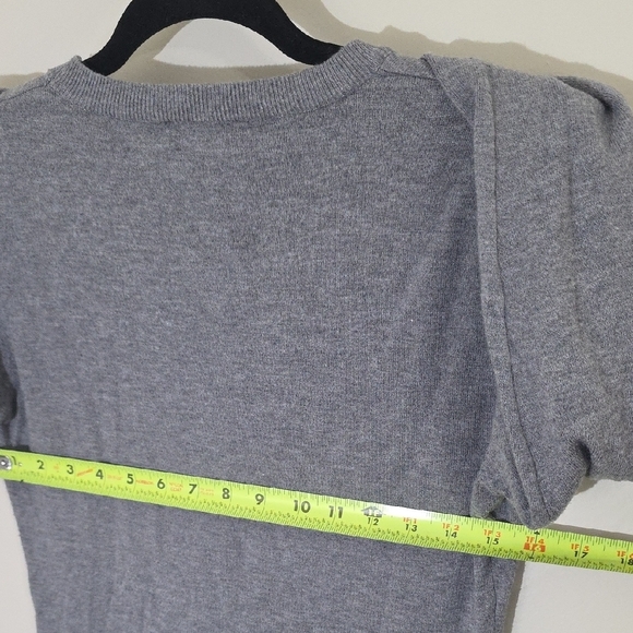 Silver Gray Crew Neck Sweater with Heart Design - Picture 5 of 5